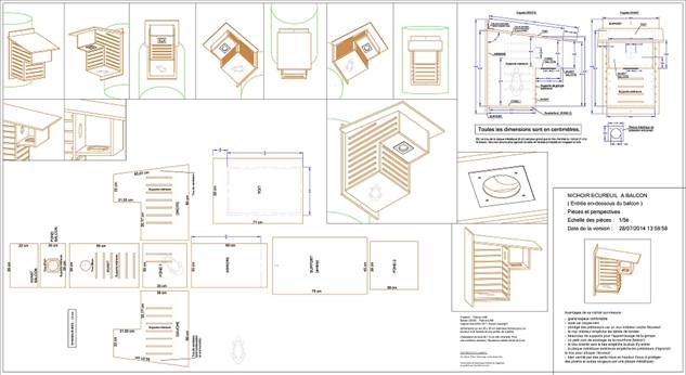 Nichoir cureuil roux : plan