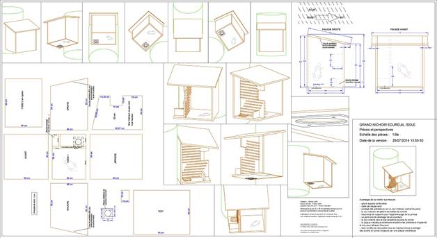 Nichoir cureuil roux : plan