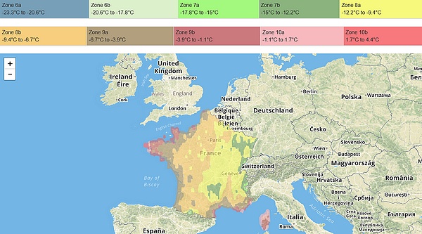 Zones de rusticité France