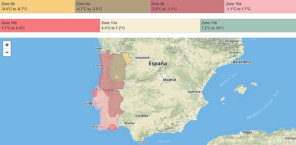 Zones de rusticité Portugal
